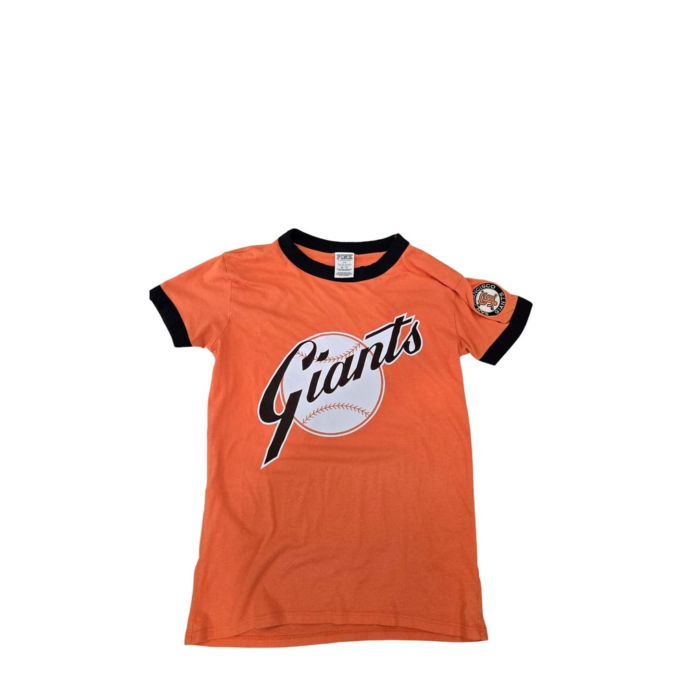 Victoria's Secret Pink Giants Baseball Ringer Tee Orange XS